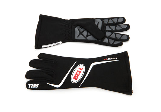 Driving Gloves - Sport-TX - SFI 3.3/5 - Double Layer - Fire Retardant Fabric - Elastic Cuff - Black / Red - Medium - Pair