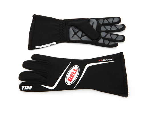 Driving Gloves - Sport-TX - SFI 3.3/5 - Double Layer - Fire Retardant Fabric - Elastic Cuff - Black / Red - X-Large - Pair