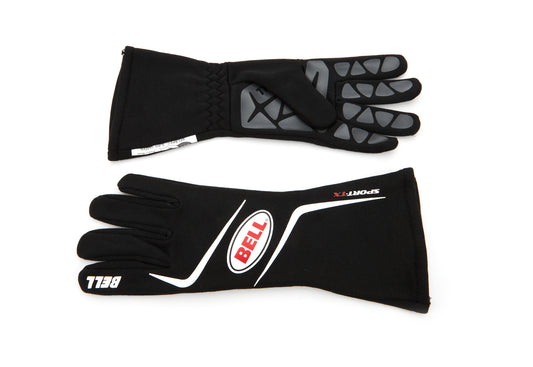 Driving Gloves - Sport-TX - SFI 3.3/5 - Double Layer - Fire Retardant Fabric - Elastic Cuff - Black / Red - 2X-Large - Pair