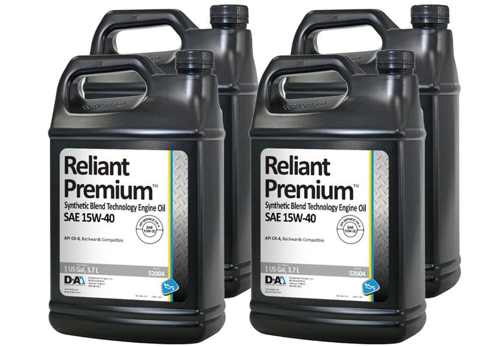 Motor Oil - Reliant Premium - 15W40 - Semi-Synthetic - 1 gal Jug - Set of 4