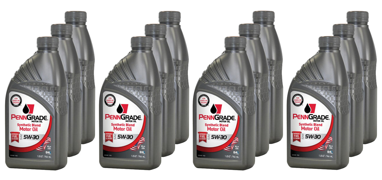 Motor Oil - Synthetic Blend - 5W30 - Semi-Synthetic - 1 qt Bottle - Set of 12