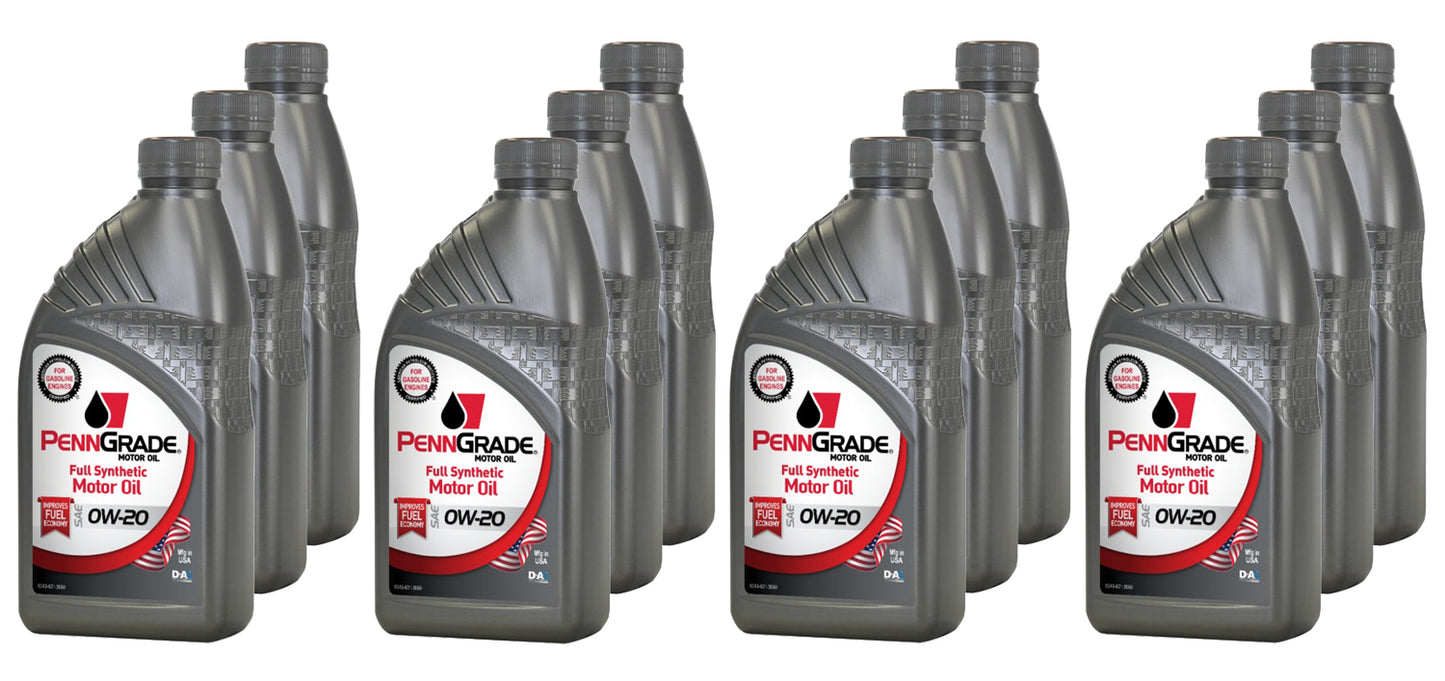 Motor Oil - Full Synthetic - 0W20 - Synthetic - 1 qt Bottle - Set of 12