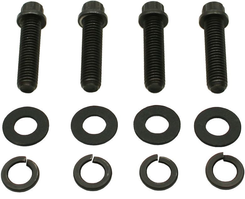 Bellhousing Bolt Kit - 1/2-13 in Thread - 2 in Long - 12 Point Head - Washers Included - Chromoly - Black Oxide - Set of 4