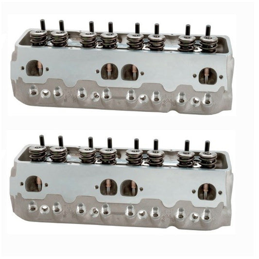 Cylinder Head - STS T1 - Assembled - 2.080 / 1.600 in Valves - 227 cc Intake - 68 cc Chamber - 1.550 in Springs - Angle Plug - Aluminum - Small Block Chevy - Pair