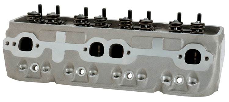 Cylinder Head - IK 200 - Assembled - 2.020 / 1.600 in Valves - 200 cc Intake - 64 cc Chamber - 1.250 in Springs - Straight Plug - Aluminum - Small Block Chevy - Pair