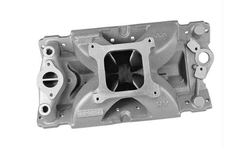 Intake Manifold - Square Bore - Single Plane - Rectangle Port - Aluminum - Natural - Small Block Chevy - Each