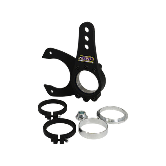 Brake Caliper Bracket - Rear - Driver / Passenger Side - Floater - 3 in OD Axle Tube - Steel - Black Powder Coat - GM Metric Caliper - Kit