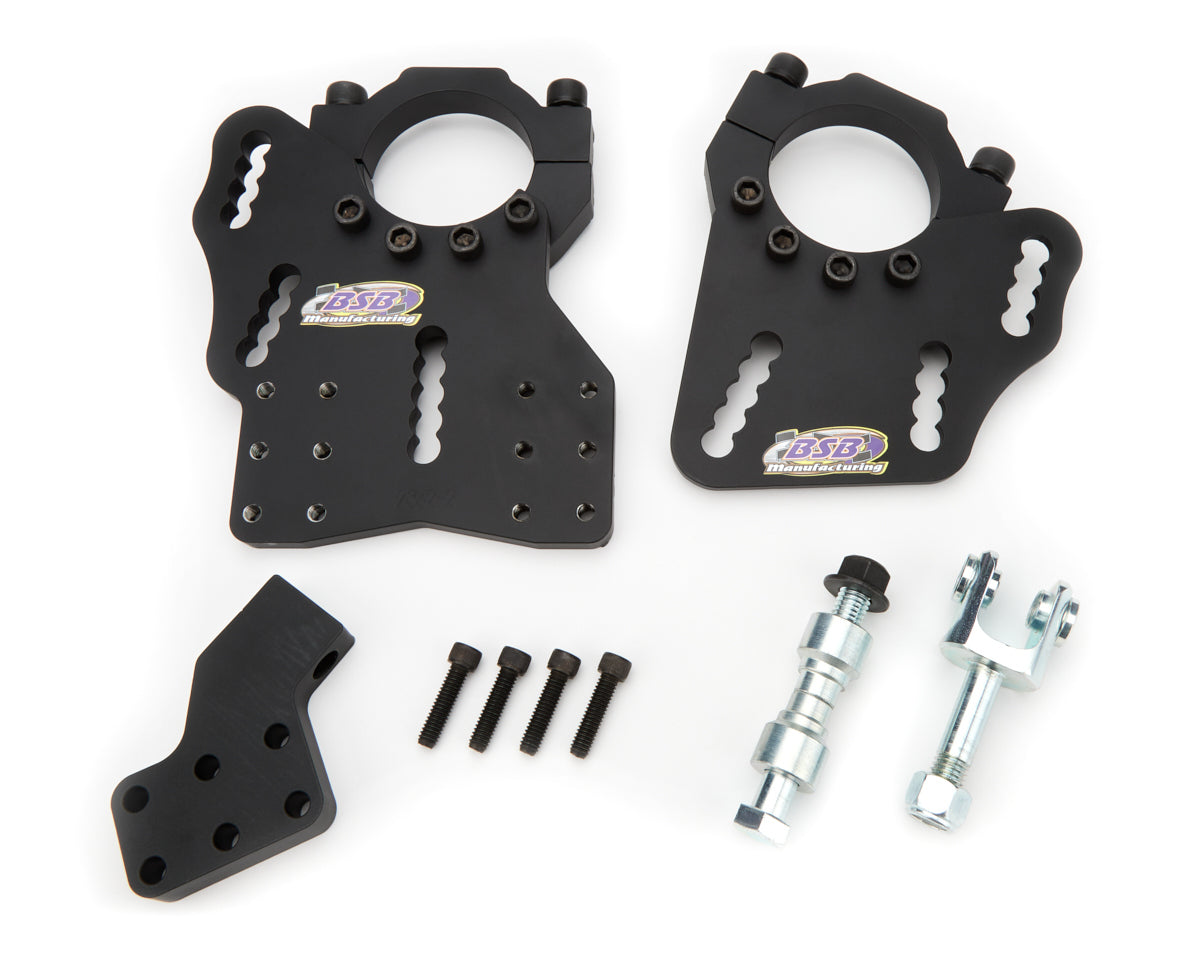Trailing Arm Bracket - Sport - Axle Mount - Clamp-On - Forward Mounting - Passenger Side - Adjustable - Hardware Included - Steel - Black Powder Coat - Universal - Each