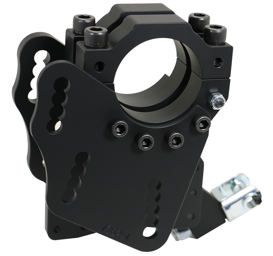 Trailing Arm Bracket - Sport - Axle Mount - Clamp-On - Forward Mounting - Driver Side - Adjustable - Hardware Included - Steel - Black Powder Coat - Universal - Each