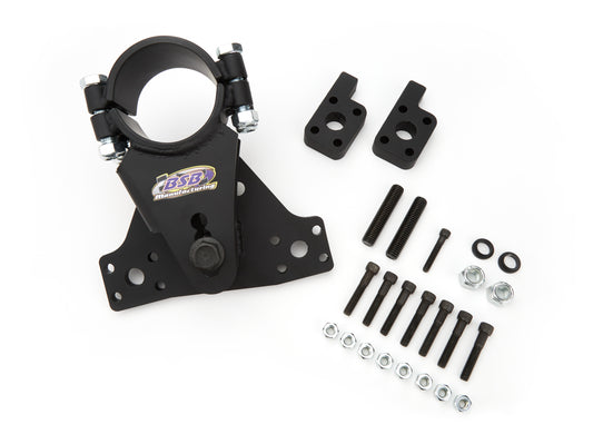 Trailing Arm Bracket - Sport - Frame Mount - Bolt-On - Passenger Side - Adjustable - Hardware Included - Steel - Black Powder Coat - Universal - Each