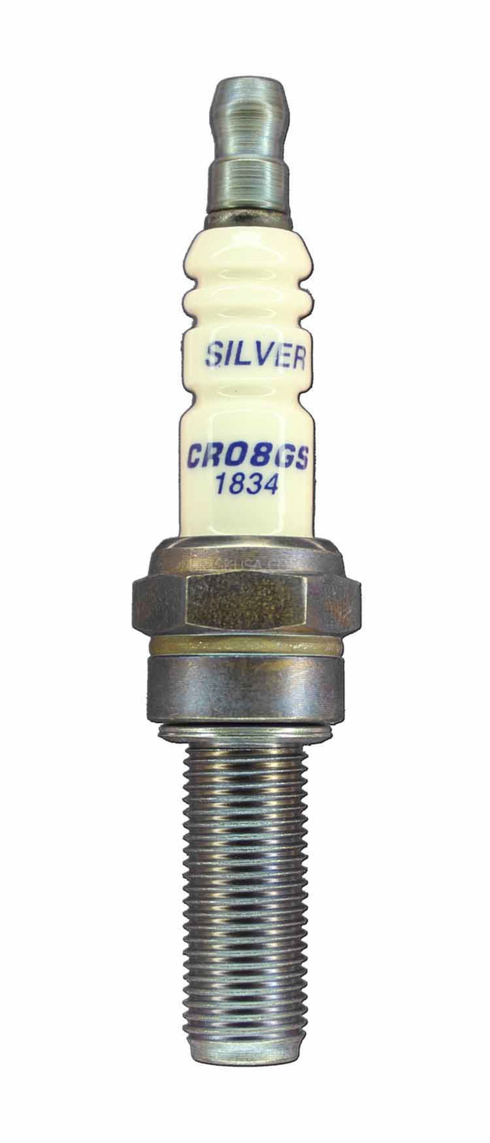 Spark Plug - Silver Racing - 10 mm Thread - 26.1 mm Reach - Heat Range 8 - Gasket Seat - Resistor - Each