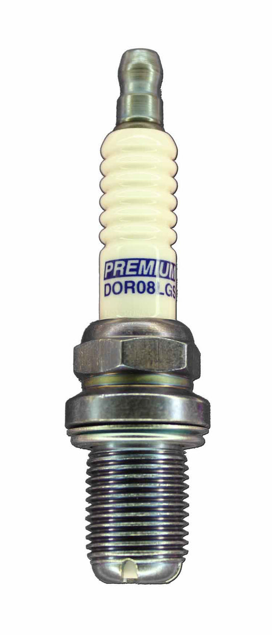 Spark Plug - Premium Racing - 14 mm Thread - 19 mm Reach - Heat Range 8 - Gasket Seat - Resistor - Each