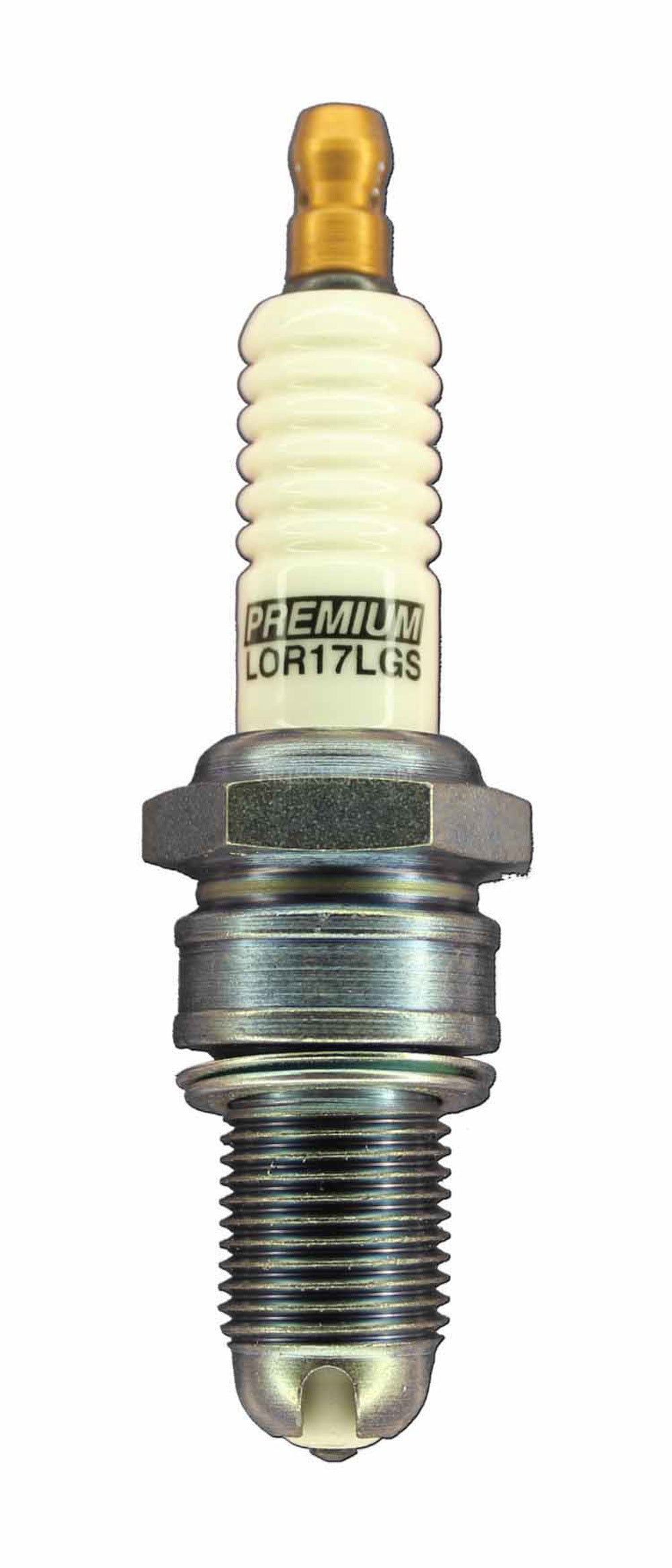 Spark Plug - Premium Racing - 14 mm Thread - 19 mm Reach - Heat Range 17 - Gasket Seat - Resistor - Each