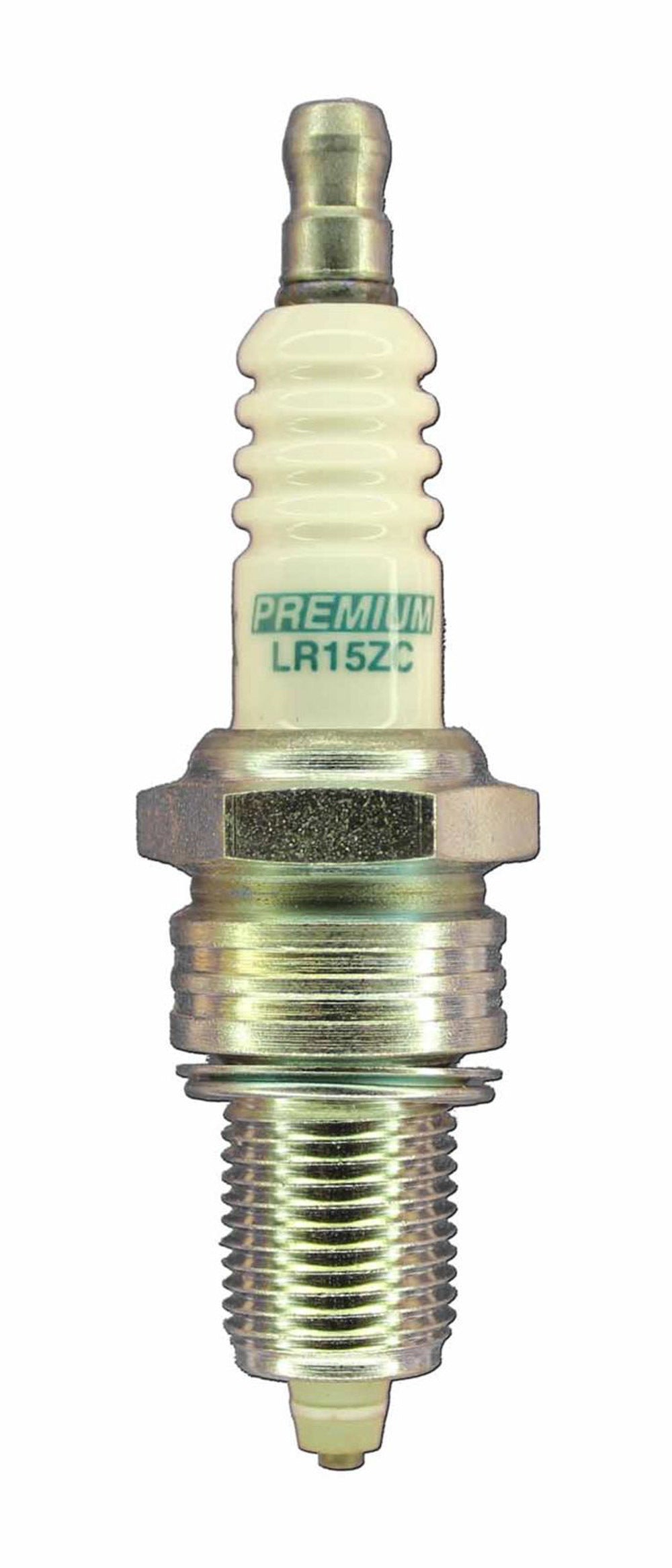 Spark Plug - Premium Racing - 14 mm Thread - 19 mm Reach - Heat Range 15 - Gasket Seat - Resistor - Each