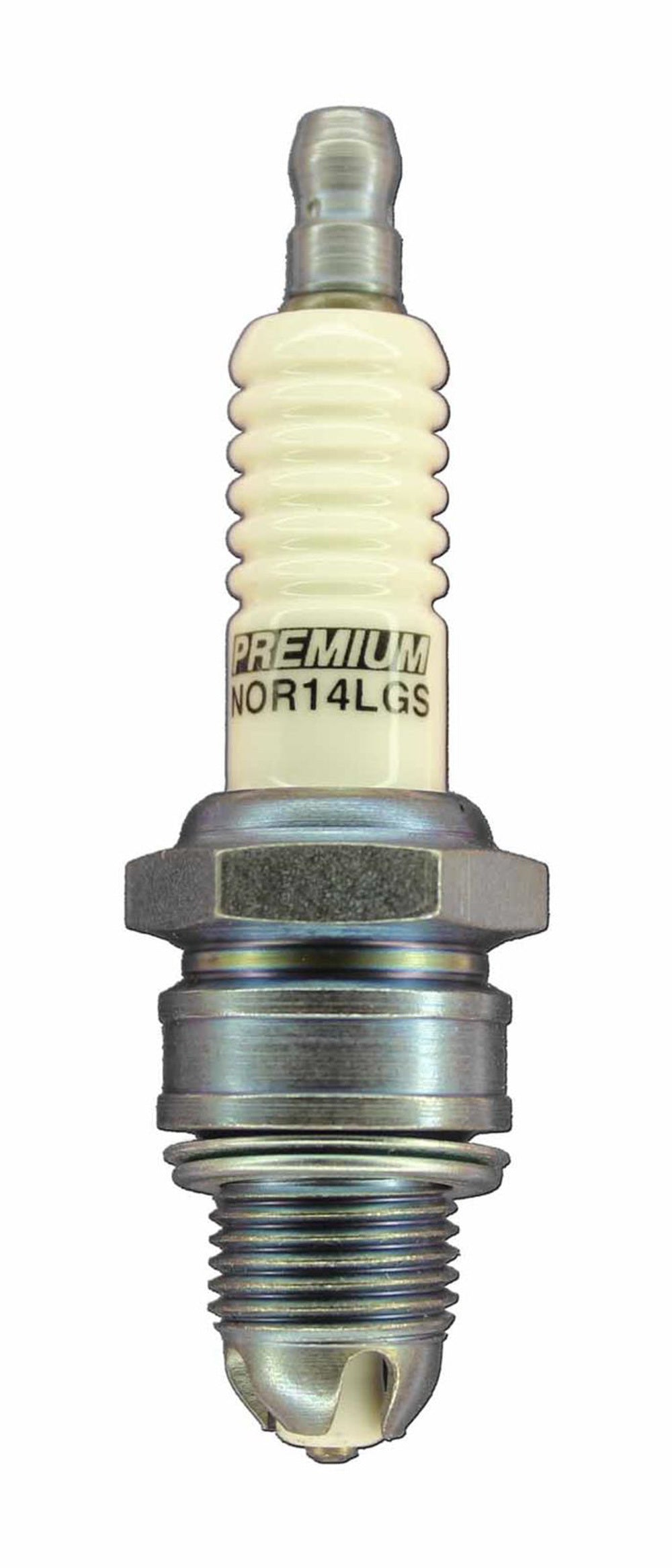 Spark Plug - Premium Racing - 14 mm Thread - 12.7 mm Reach - Heat Range 14 - Gasket Seat - Resistor - Each