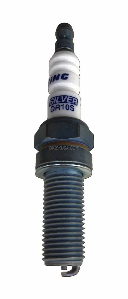 Spark Plug - Silver Racing - 12 mm Thread - 26.1 mm Reach - Heat Range 10 - Gasket Seat - Resistor - Each