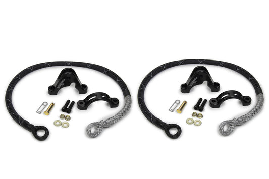 Axle Tether - Dual - Clamp / Hardware Included - Aluminum - Black Anodized - 2-1/4 in Axle Tube - Kit