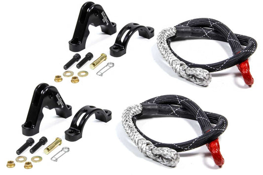 Axle Tether - Dual - Clamp / Hardware Included - Aluminum - Black Anodized - 2-1/2 in Axle Tube - Kit