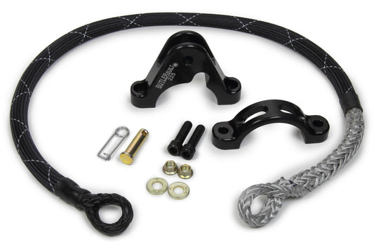 Axle Tether - Single - Clamp / Hardware Included - Aluminum - Black Anodized - 2-1/4 in Axle Tube - Kit