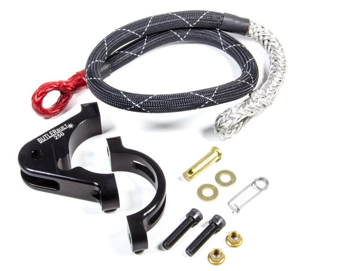 Axle Tether - Single - Clamp / Hardware Included - Aluminum - Black Anodized - 2-1/2 in Axle Tube - Kit