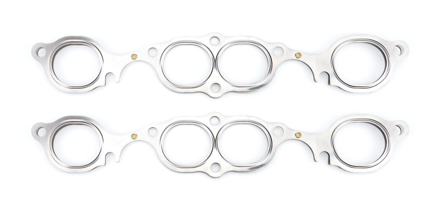 Engine & Accessories Header / Manifold Gasket - 1.630 x 1.900 in Oval Port - Multi-Layer Steel - SB2.2 Race Heads - Chevy SB2 - Pair