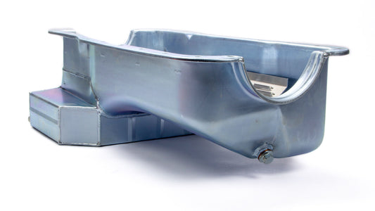 Engine Oil Pan - Circle Track - Rear Sump - 8 qt - 7 in Deep - Steel - Zinc Plated - Small Block Ford - Each