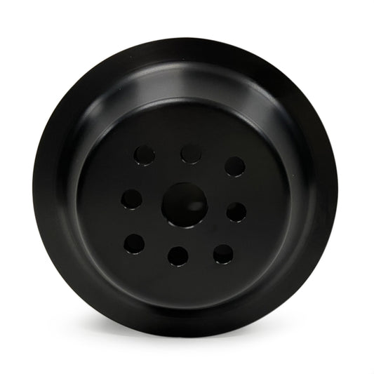 Water Pump Pulley - 1:1 Ratio - V-Belt - 2 Groove - 5.813 in Diameter - Billet Aluminum - Black Anodized - Small Block Chevy - Each