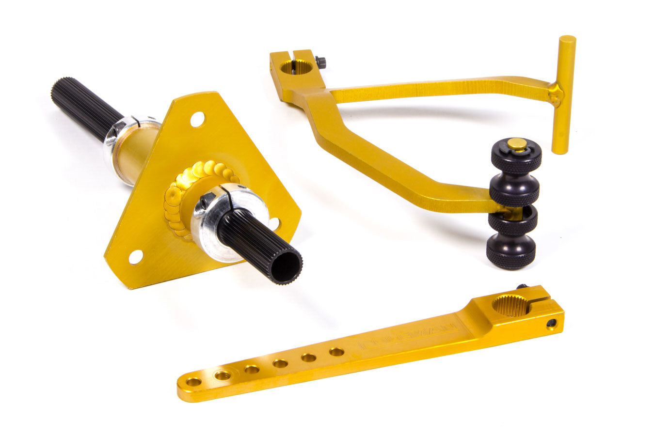 Pedal Assembly - Roller - Gas - Adjustable - Straight Foot Box Mount - Aluminum - Gold Anodized - Universal - Each