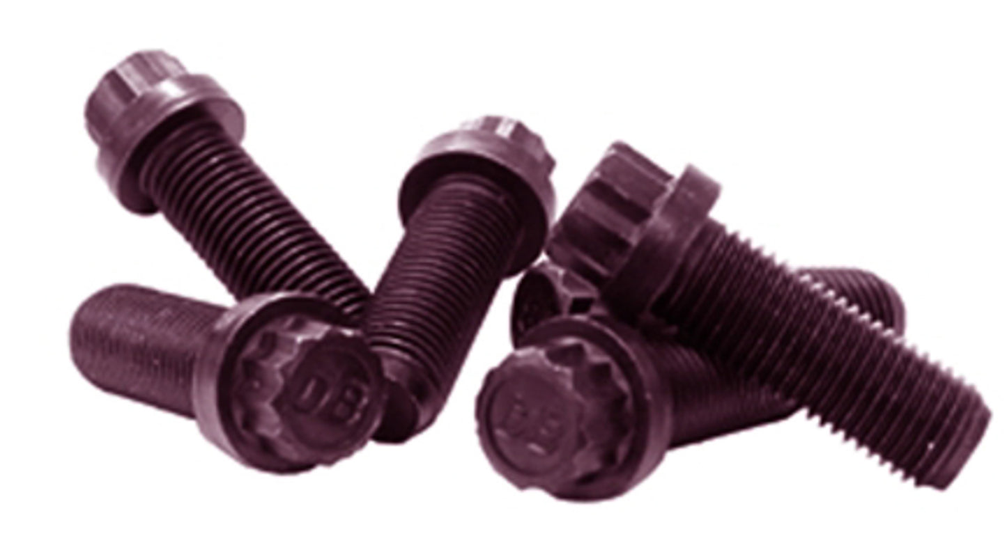 Flywheel Bolt Kit - 7/16-20 in Thread - 1.250 in Long - 12 Point Head - Steel - Black Oxide - Set of 6