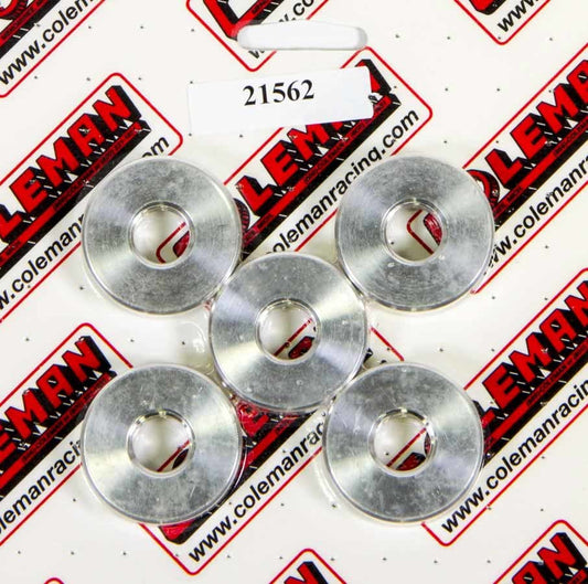 Wheel Spacer - Wide 5 - 5/8-11 Threaded - 1/2 in Thick - Billet Aluminum - Clear Anodized - Set of 5