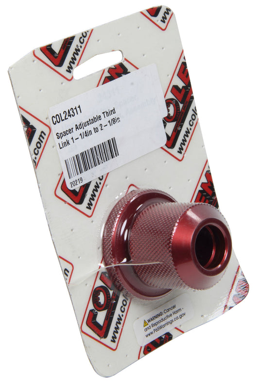 3rd Link Spacer - 1-1/4 in to 2-1/8 in Adjustable - Aluminum - Red Anodized - Each
