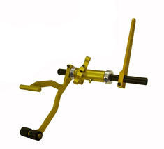 Pedal Assembly - Roller - Gas - Adjustable - 25 Degree Foot Box Mount - Aluminum - Gold Anodized - Universal - Each