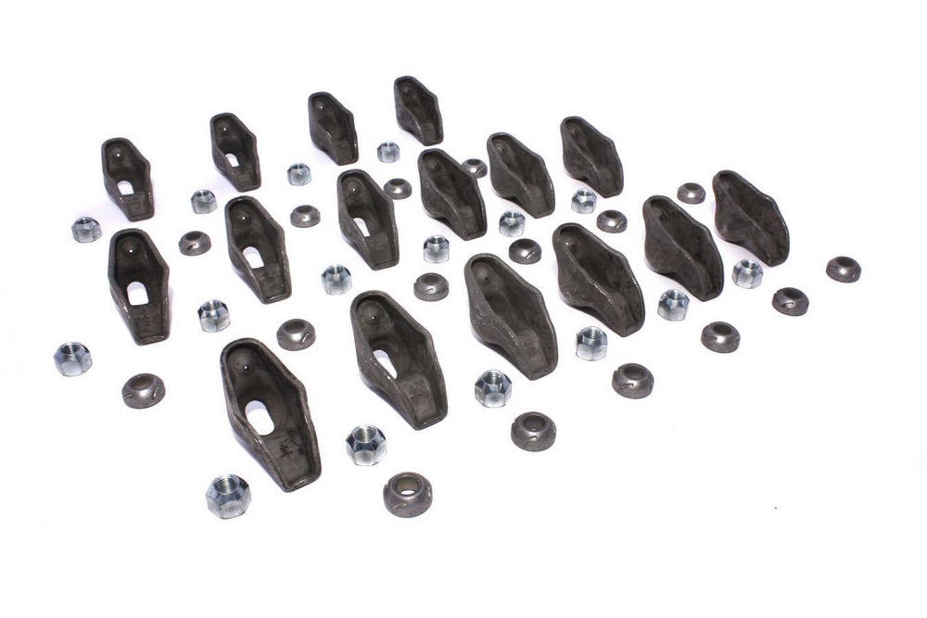 Rocker Arm - High Energy - 3/8 in Stud Mount - 1.50 Ratio - OEM / Long Slot - Nitride Steel - Small Block Chevy - Set of 16