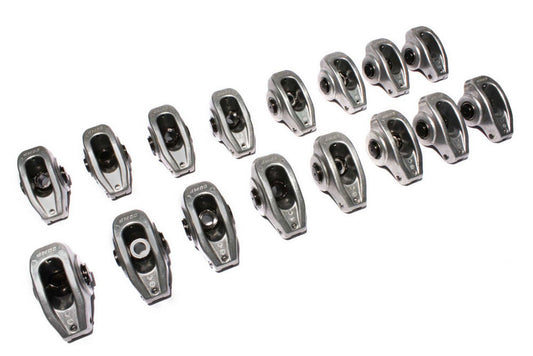 Rocker Arm - High Energy Die Cast - 3/8 in Stud Mount - 1.50 Ratio - Full Roller - Aluminum - Small Block Chevy - Set of 16
