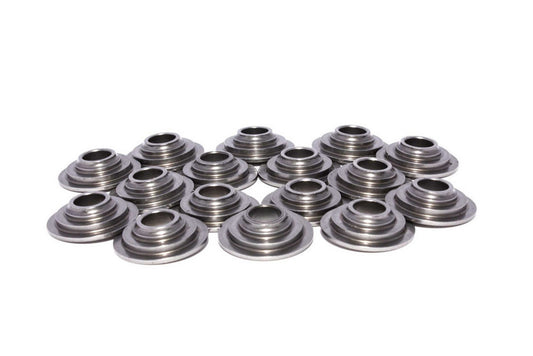 Valve Spring Retainer - 7 Degree - 0.910 in / 0.645 in OD Steps - 1.290 in Dual Spring - Steel - Set of 16