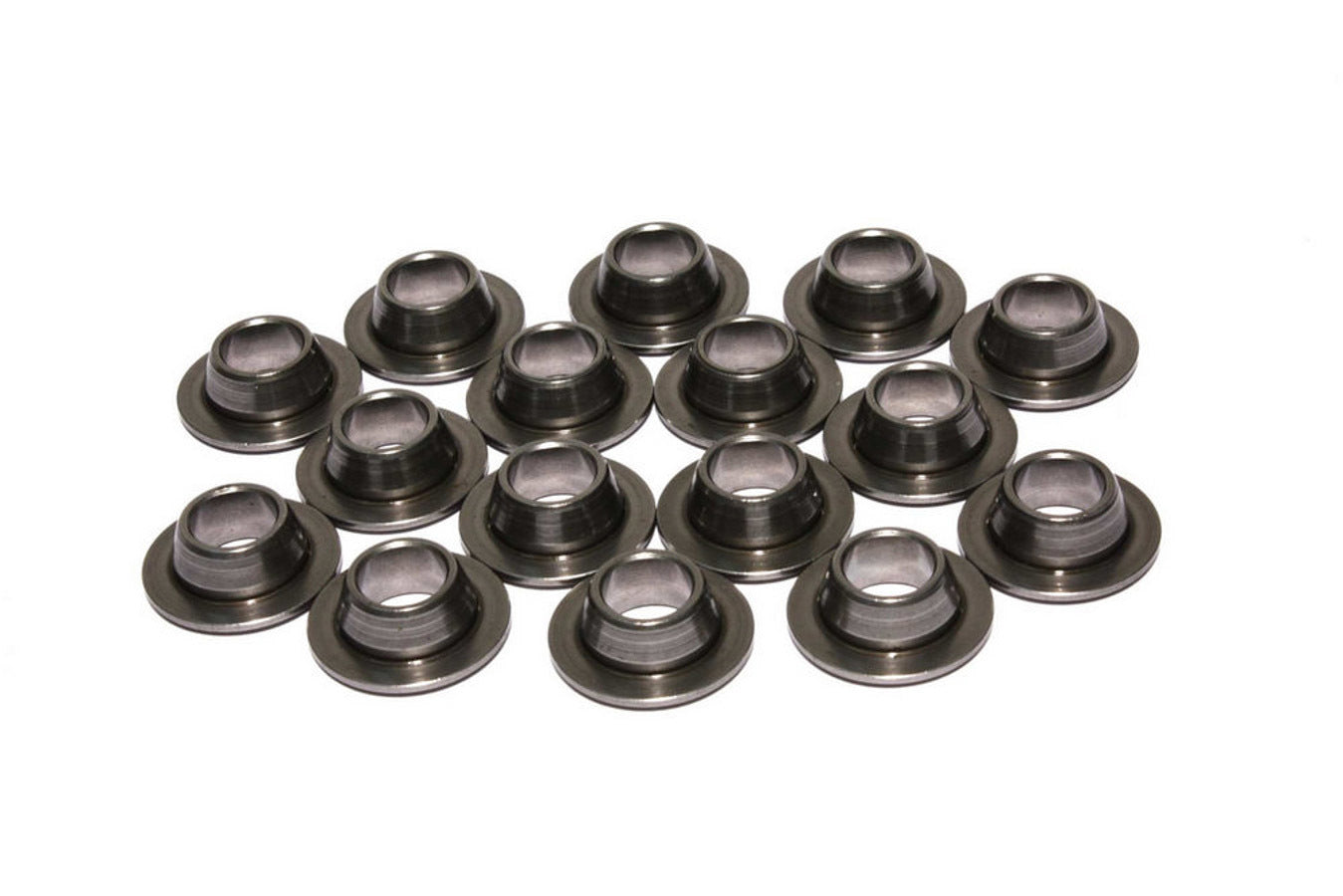 Valve Spring Retainer - 10 Degree - 0.640 in OD Step - 1.095 in Single Spring - Steel - Set of 16