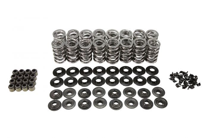 Valve Spring Kit - Dual Spring - 400 lb/in Rate - 1.070 in Coil Bind - 1.320 in OD - Chromoly Retainer - Viton Seal - Steel Seat - GM LS-Series - Kit