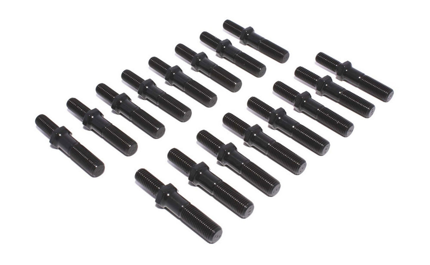 Rocker Arm Stud - Hi-Tech - 8 mm x 1.25 Base Thread - 3/8-24 in Top Thread - 1.500 in Effective Stud Length - Steel - Black Oxide - Universal - Set of 16