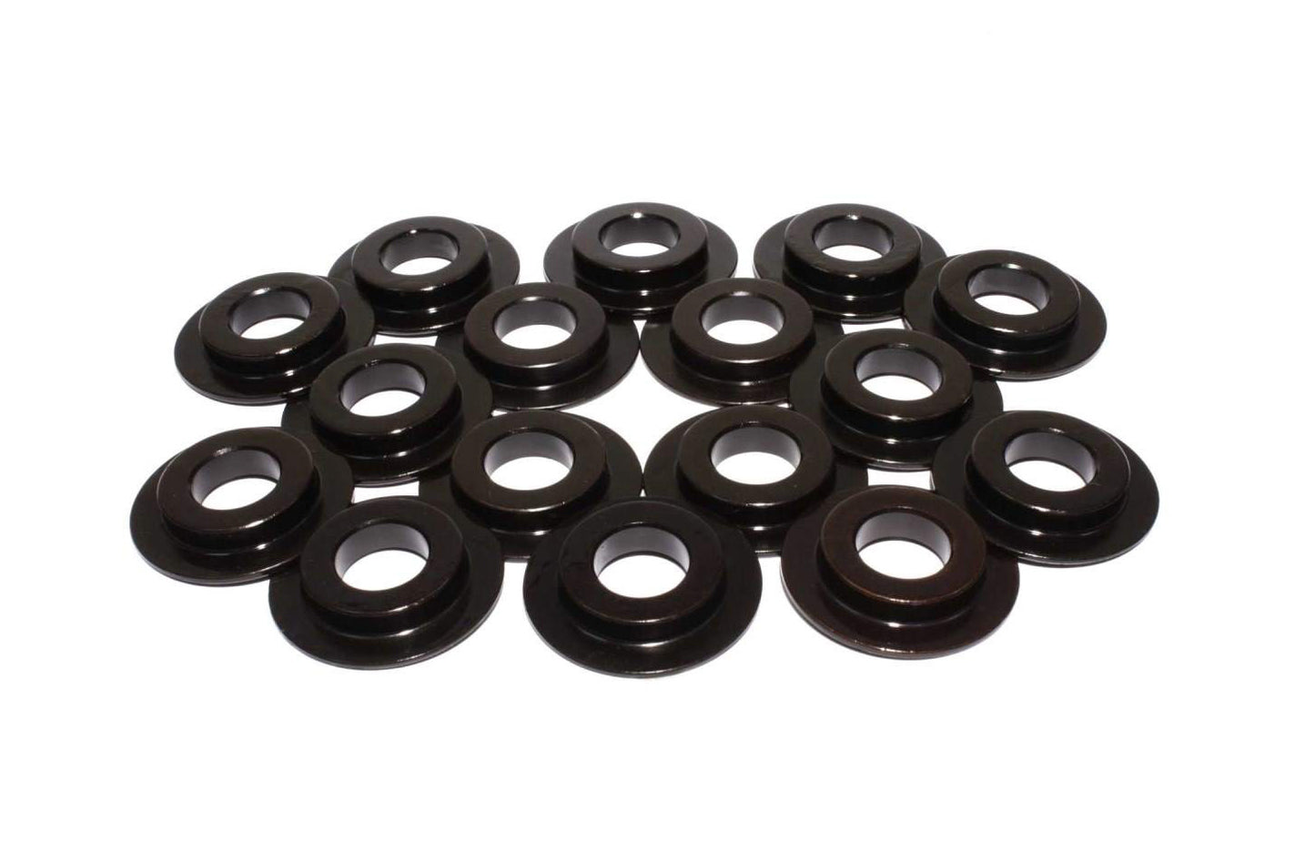 Valve Spring Locator - Inside - 0.060 in Thick - 1.600 in OD - 0.570 in ID - Steel - Black Oxide - Set of 16