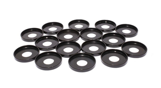 Valve Spring Locator - Outside - 0.060 in Thick - 1.670 in OD - 0.640 in ID - 1.565 in Spring OD - Steel - Set of 16