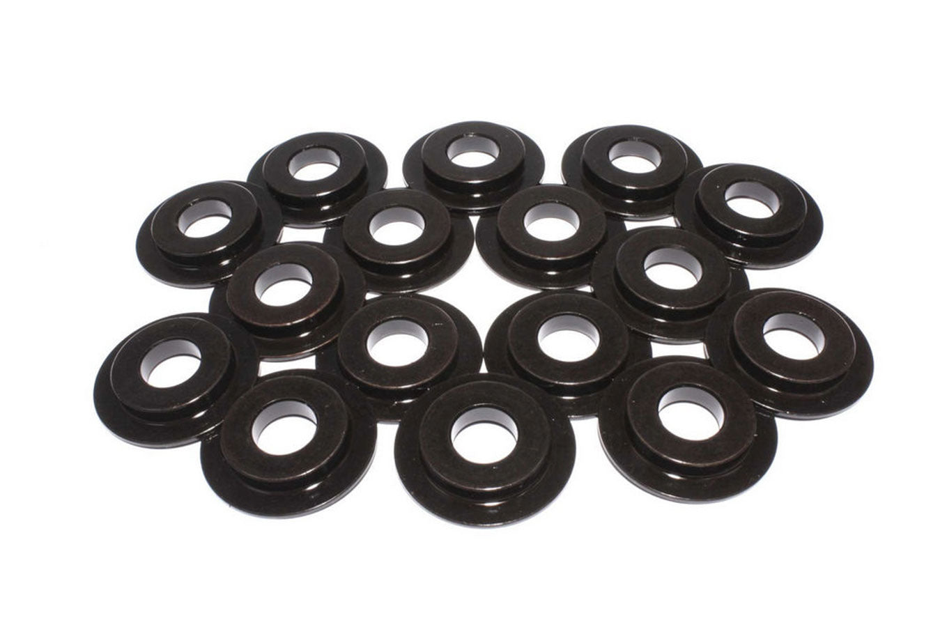 Valve Spring Locator - Inside - 0.060 in Thick - 1.590 in OD - 0.570 in ID - 1.130 in Spring ID - Steel - Set of 16