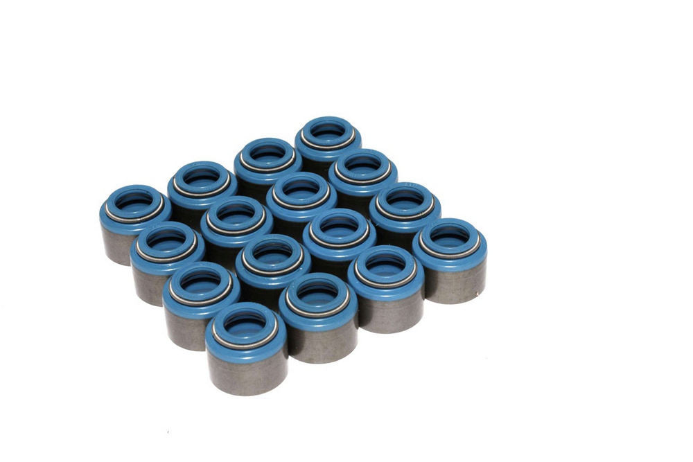 Valve Stem Seal - Positive Stop - 3/8 in Valve Stem - 0.500 in Guide - Steel Body / Viton - Set of 16