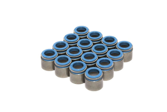 Valve Stem Seal - Positive Stop - 11/32 in Valve Stem - 0.530 in Guide - Steel Body / Viton - Set of 16