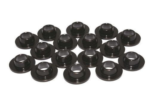Valve Spring Retainer - 10 Degree - 0.725 in / 0.466 in OD Steps - 1.185 in Single Spring - Chromoly - Black Oxide - Set of 16