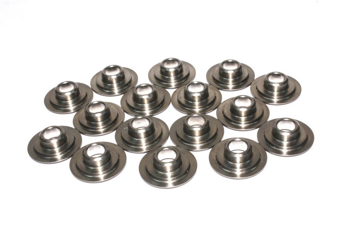 Valve Spring Retainer - 10 Degree - 1.120 in / 0.730 in OD Steps - 1.500-1.550 in Dual Spring - Titanium - Set of 16