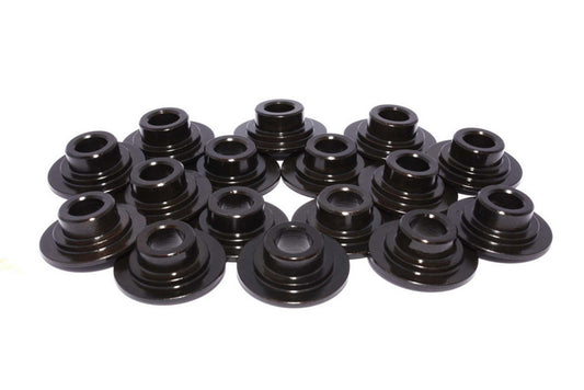 Valve Spring Retainer - 7 Degree - 1.060 in / 0.690 in OD Steps - 1.437-1.500 in Dual Spring - Chromoly - Black Oxide - Set of 16