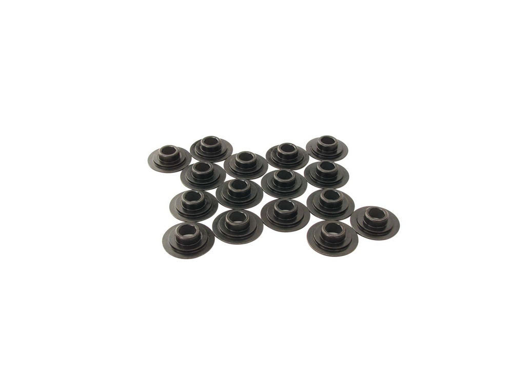 Valve Spring Retainer - Super Lock - 10 Degree - 1.125 in / 0.745 in OD Steps - 1.500-1.550 in Dual Spring - Chromoly - Black Oxide - Set of 16