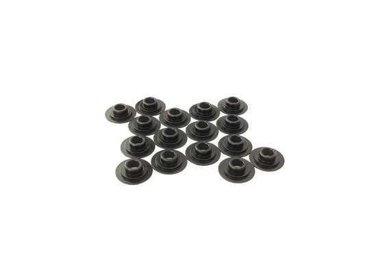 Valve Spring Retainer - Super Lock - 10 Degree - 1.125 in / 0.745 in OD Steps - 1.500-1.550 in Dual Spring - Chromoly - Black Oxide - Set of 16
