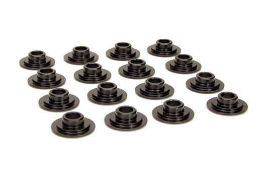 Valve Spring Retainer - 7 Degree - 1.115 in / 0.690 in OD Steps - 1.500-1.550 in Dual Spring - Chromoly - Black Oxide - Set of 16