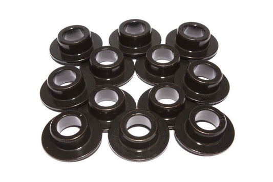 Valve Spring Retainer - 7 Degree - 0.640 in OD Step - 1.055 in Single Spring - Chromoly - Black Oxide - Set of 12